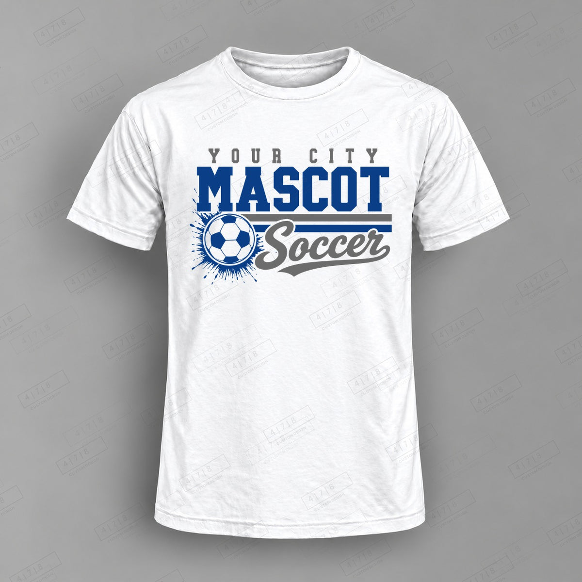 Custom Soccer Design 6-008 Top on white shirt, 478 Custom Design watermarked mockup