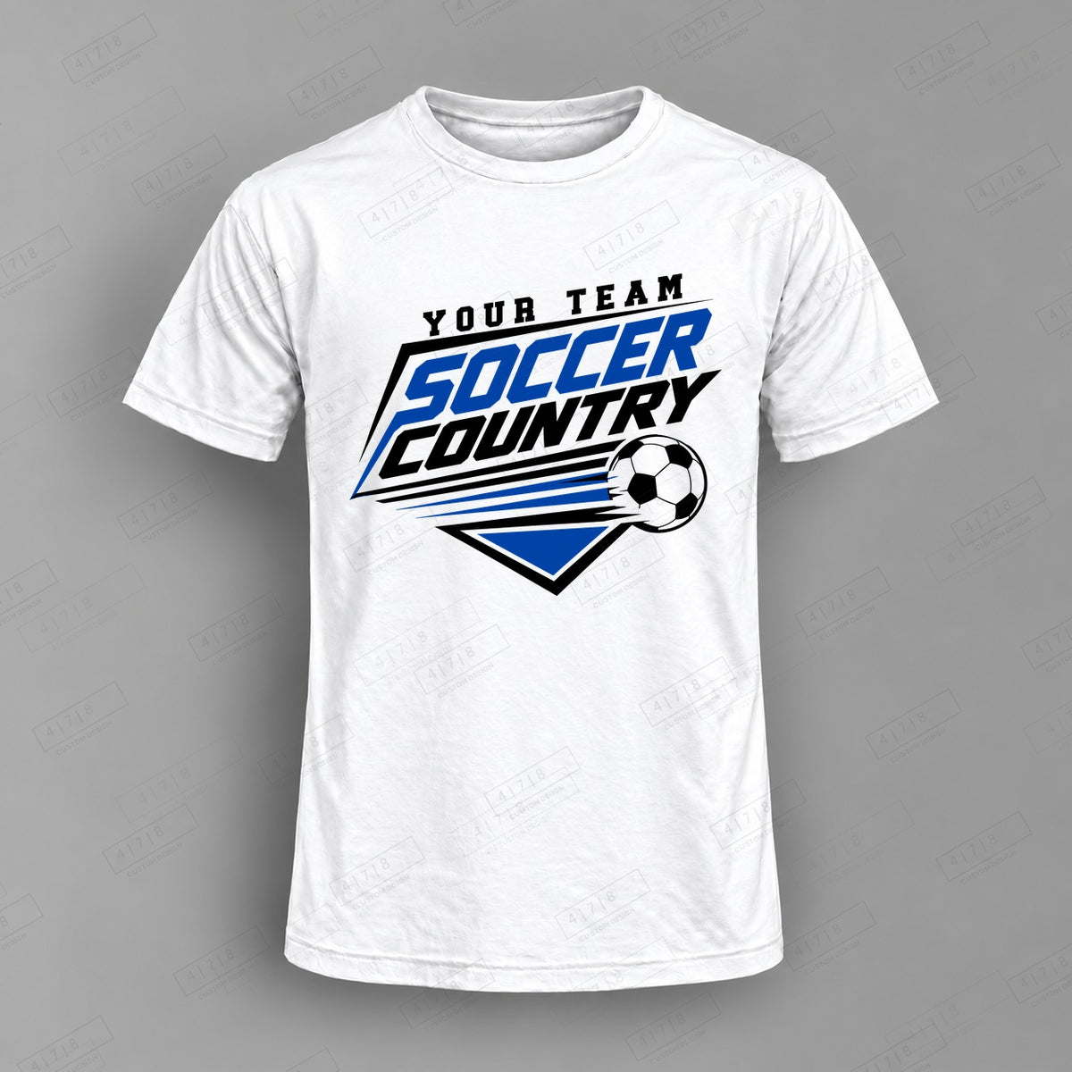 Custom Soccer Design 7-002 Top on white shirt, 478 Custom Design watermarked mockup