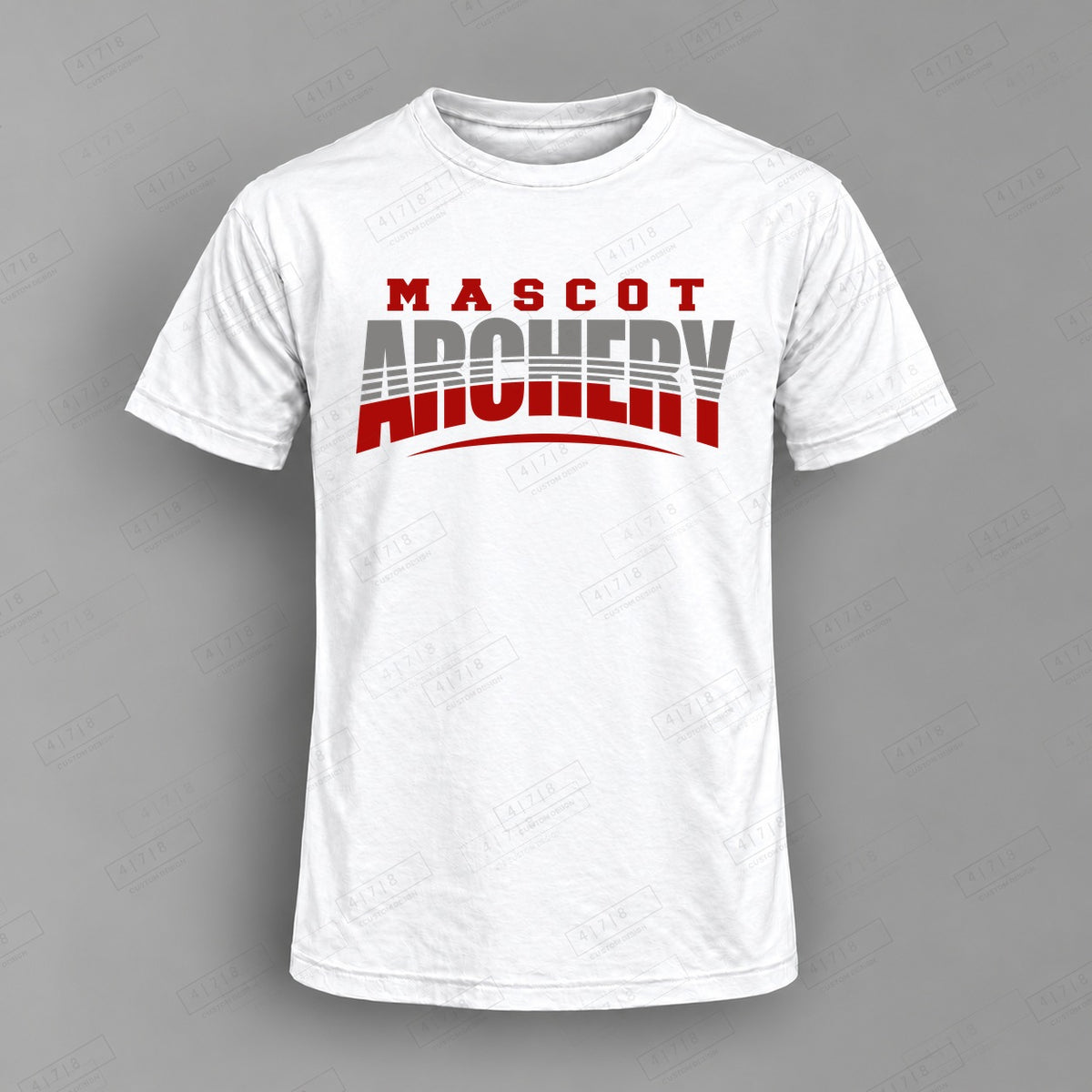 Custom Archery Design 001 Top on white shirt, 478 Custom Design watermarked mockup