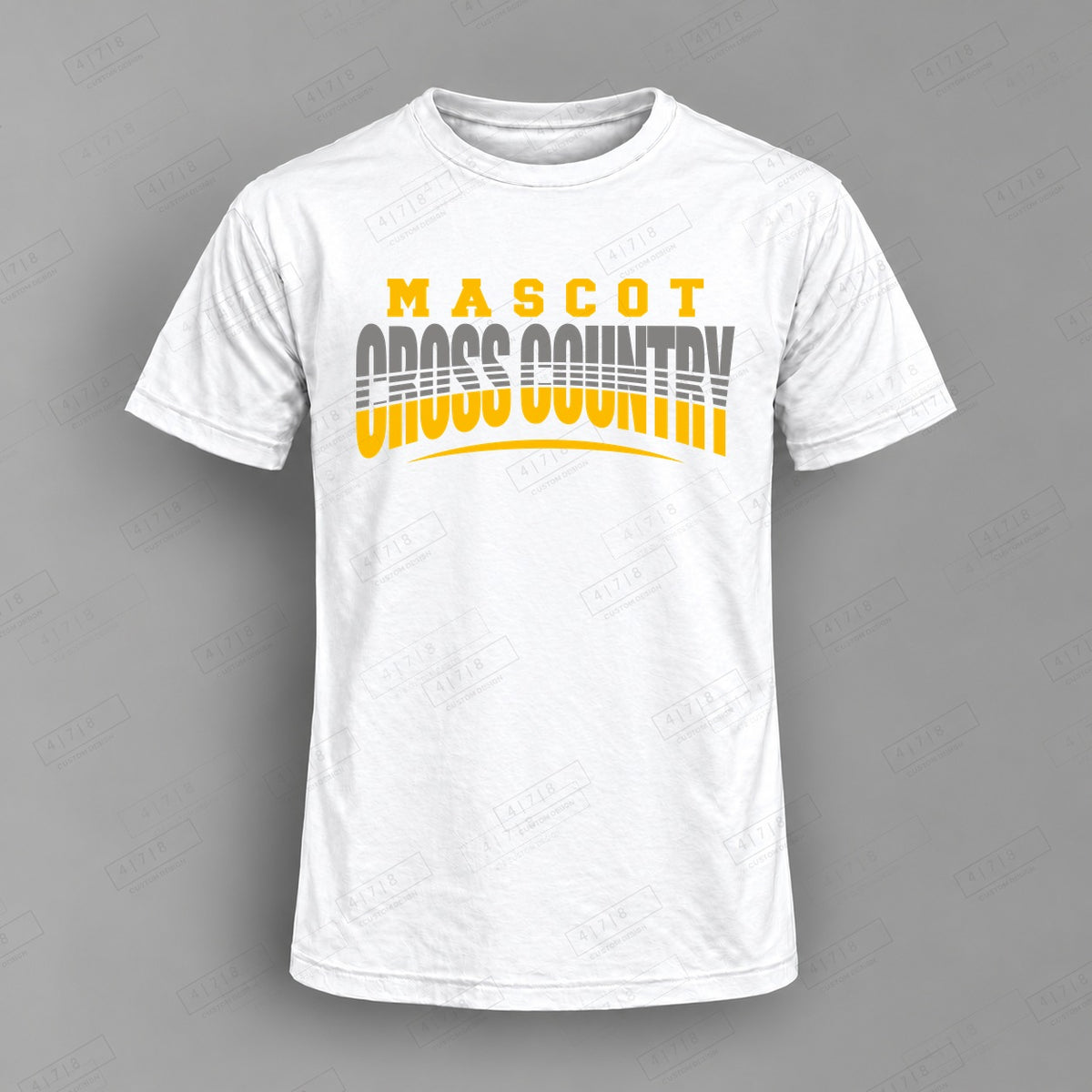 Custom Cross Country Design 0011 Top on white shirt, 478 Custom Design watermarked mockup