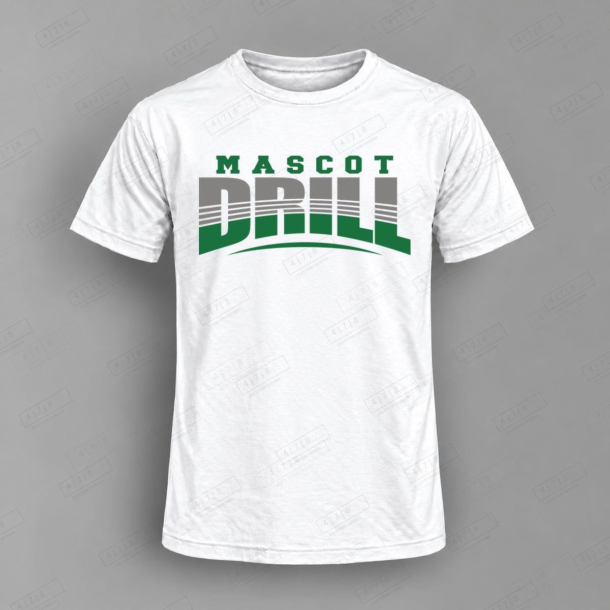 Custom Drill Design 0013 Top on white shirt, 478 Custom Design watermarked mockup