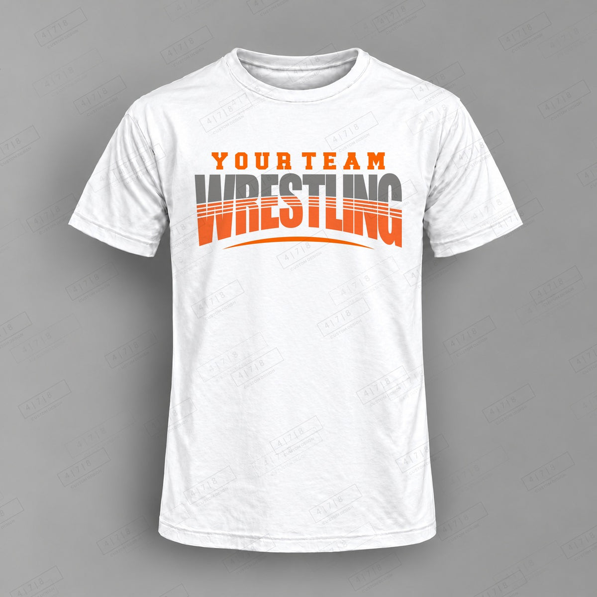 Custom Wrestling Design 0027 Top on white shirt, 478 Custom Design watermarked mockup