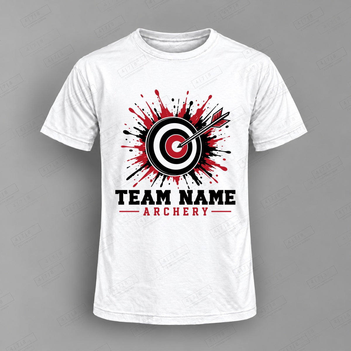 Custom Archery Design 2-0012 Top on white shirt, 478 Custom Design watermarked mockup