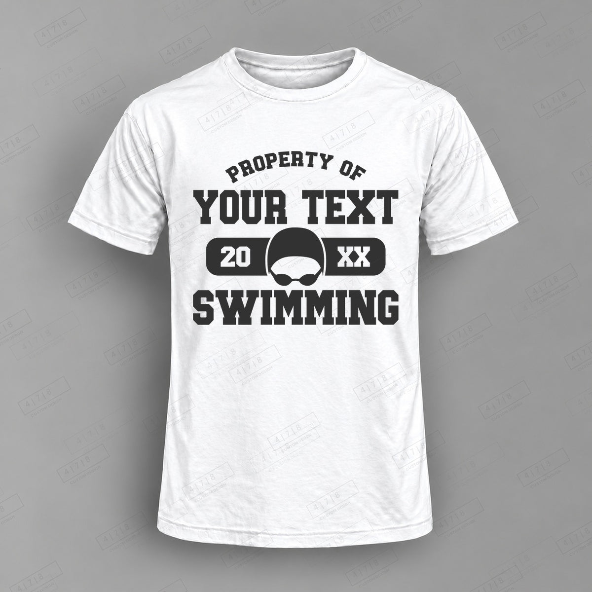 Custom Swim and Dive Design 1-0016 Top on white shirt, 478 Custom Design watermarked mockup