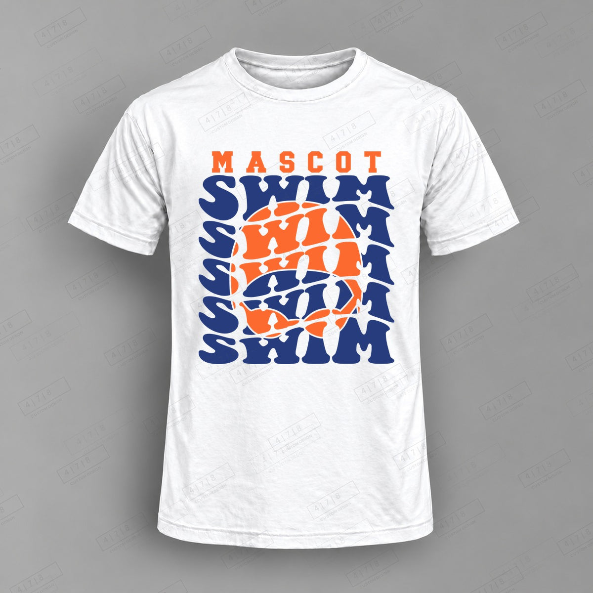 Custom Swim and Dive Design 1-0020 Top on white shirt, 478 Custom Design watermarked mockup