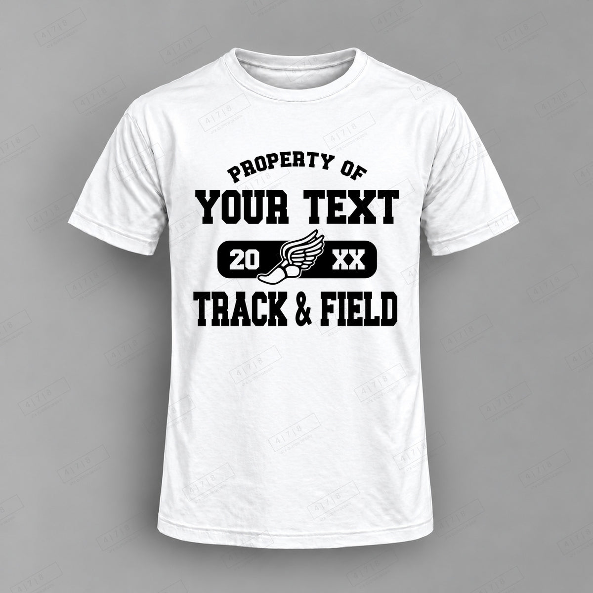 Custom Property of Track and Field Top white shirt mockup with 478 Custom Design watermark