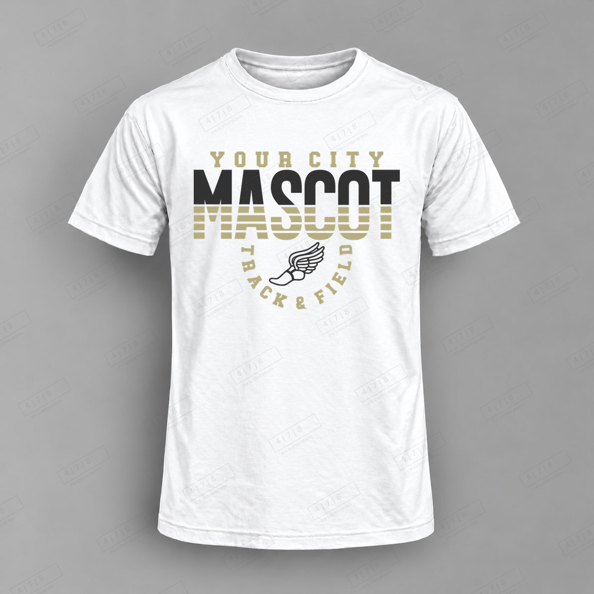 Custom Split Mascot Track and Field Top white shirt mockup with 478 Custom Design watermark