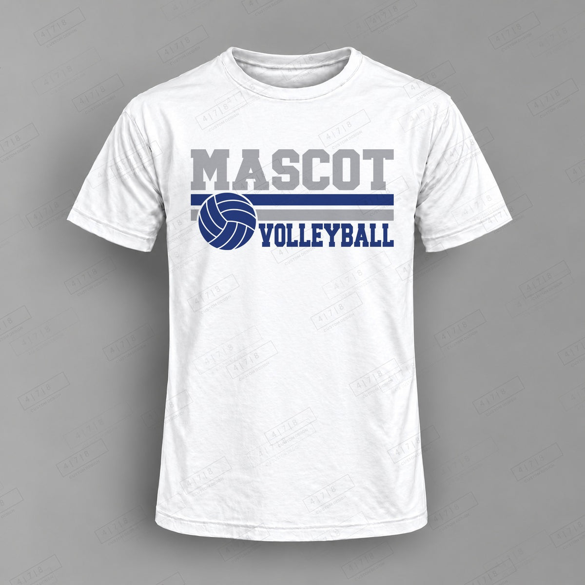 Custom Volleyball Design 2-0033 Top on white shirt, 478 Custom Design watermarked mockup