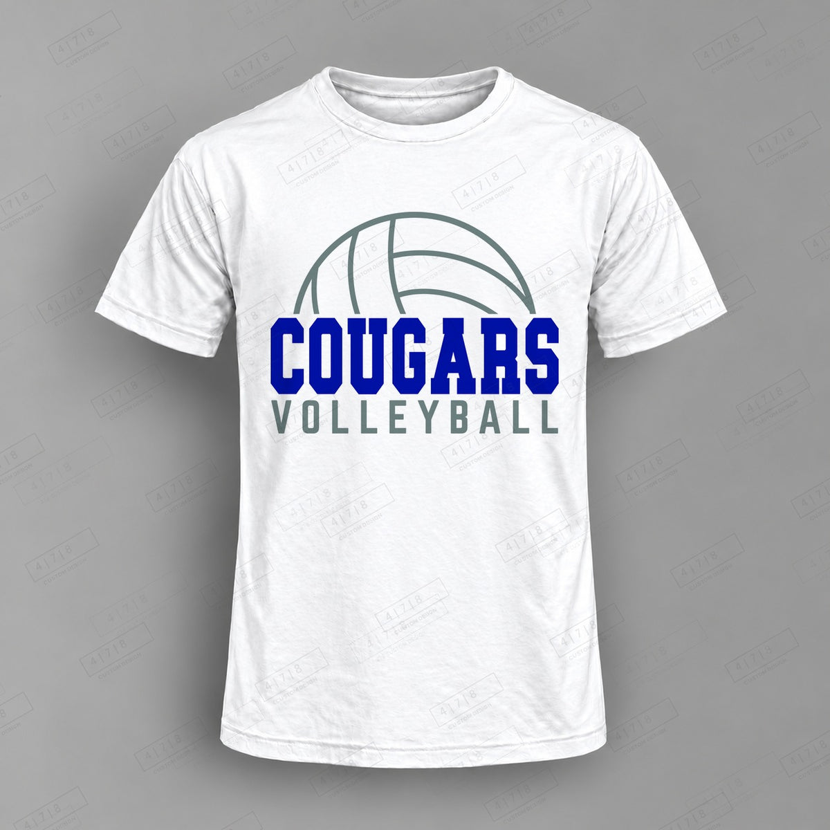 Custom Volleyball Design 3-0046 Top on white shirt, 478 Custom Design watermarked mockup