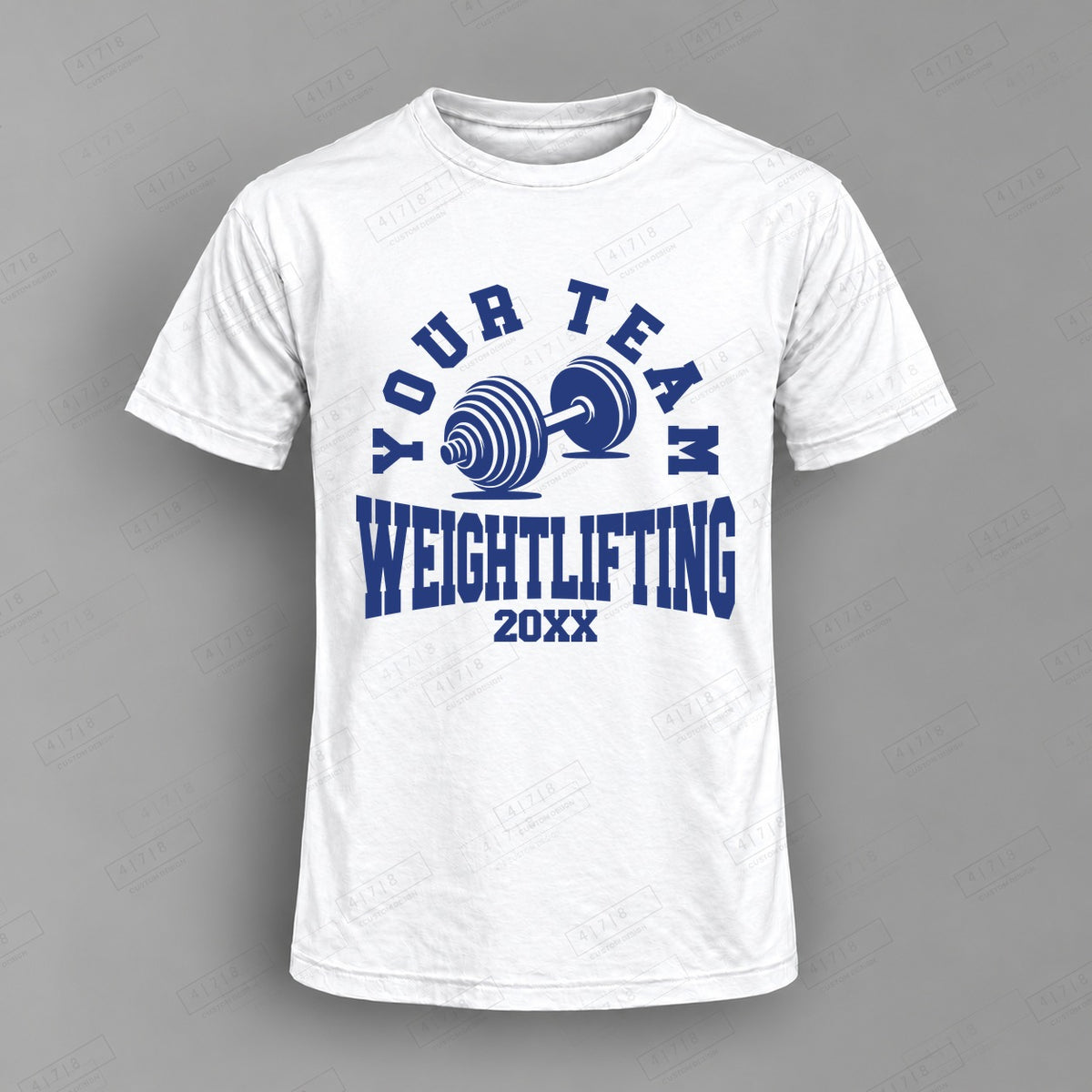 Custom Weightlifting Design 1-007 Top on white shirt, 478 Custom Design watermarked mockup