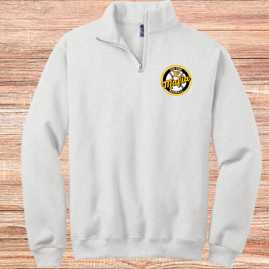 Five Star Baseball 1/4 Zip Fleece- Pocket Logo- LIGHT ASH GRAY CIRCLE