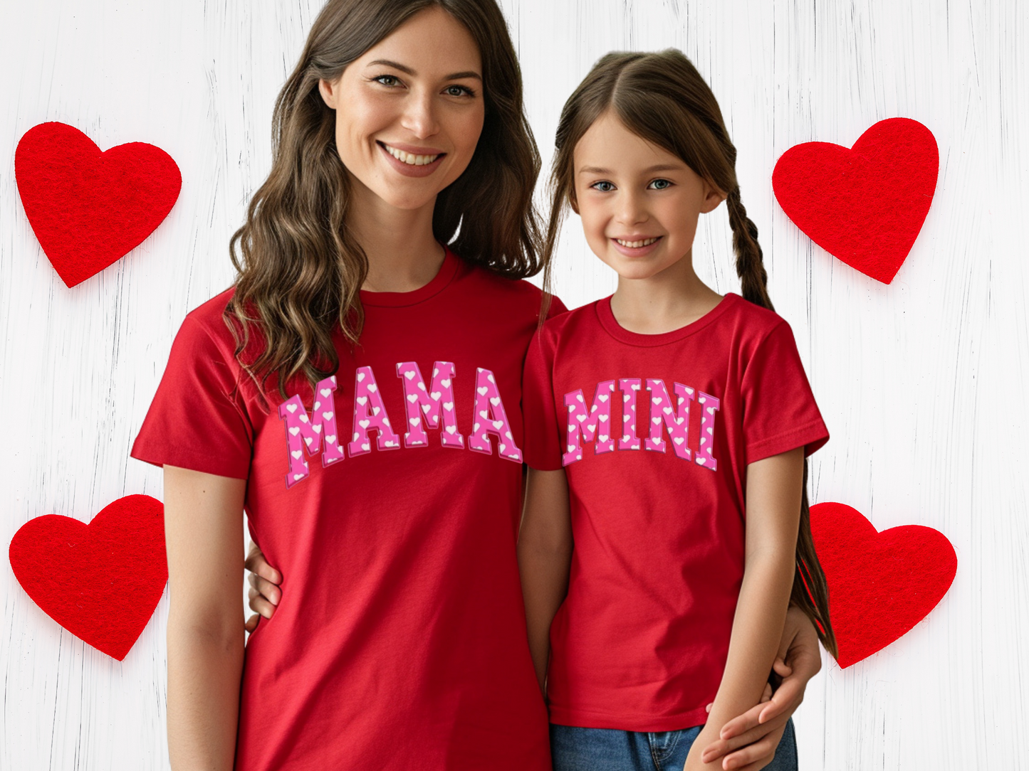 Mama Mini Pink and White Heart Top