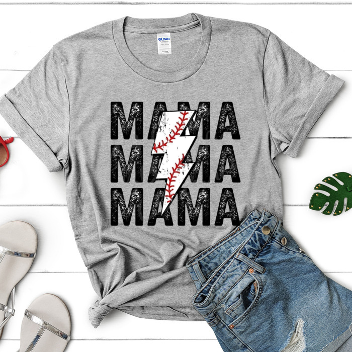 MAMA x3 Baseball Lightning Bolt Tops