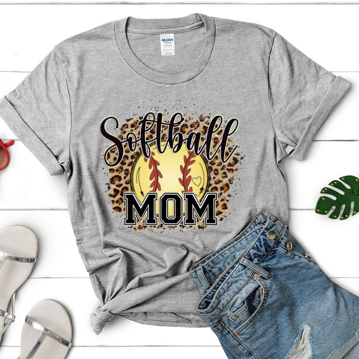 Leopard Softball Mom Top