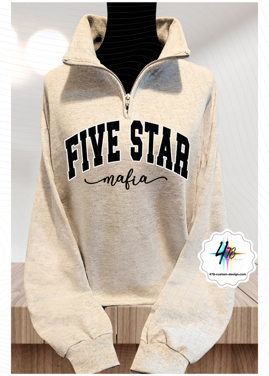 Five Star Baseball 1/4 Zip Fleece Women Style-ASH GRAY