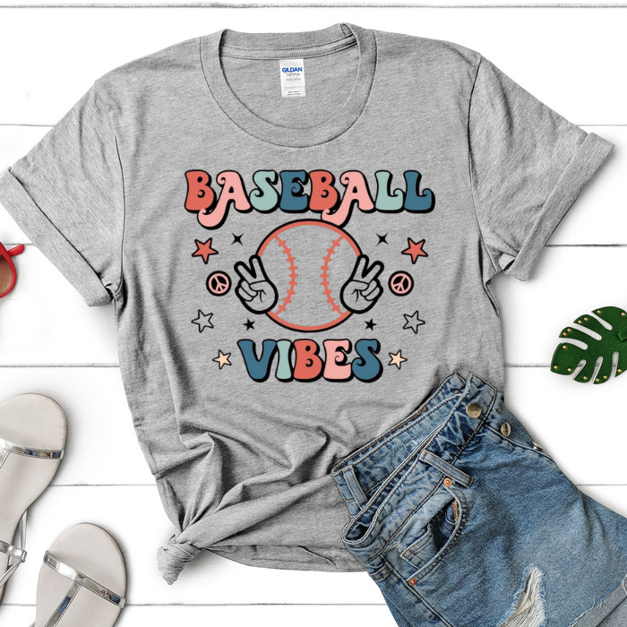 Baseball Vibes Peace Top