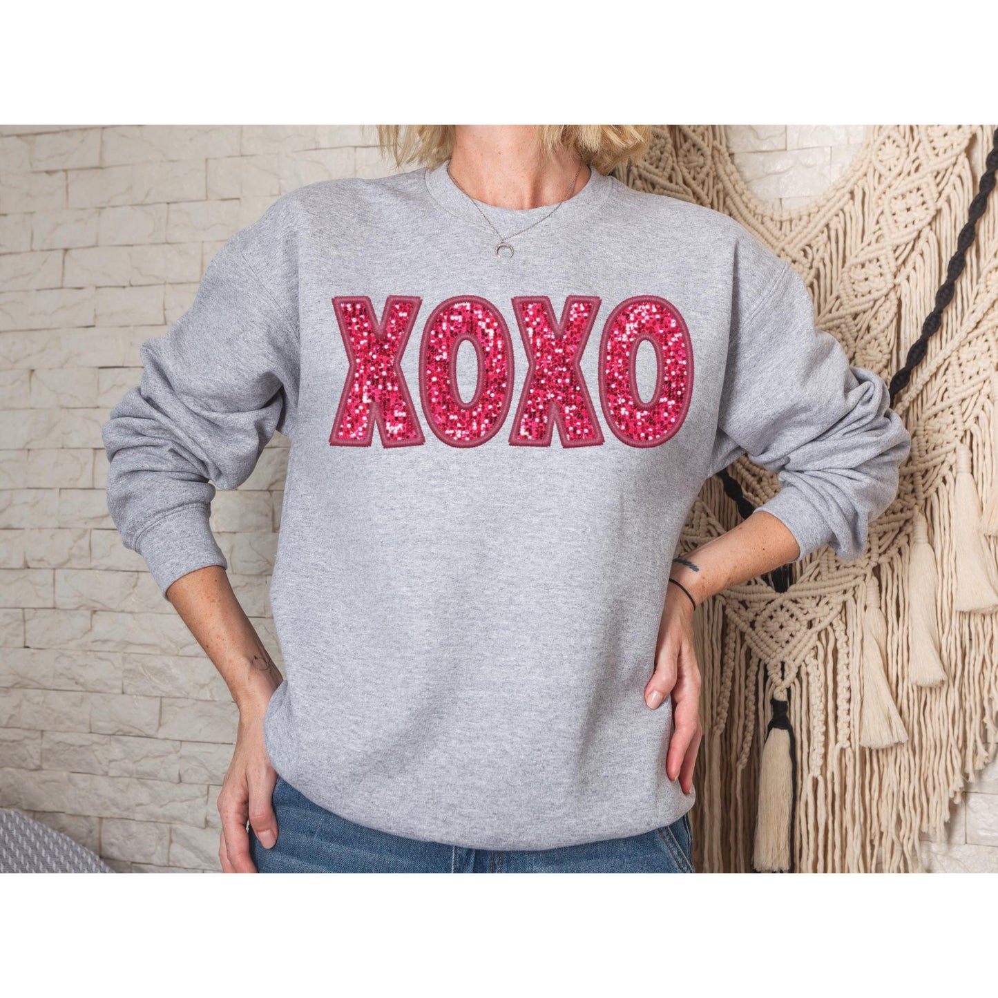 XOXO Faux Sequin Top