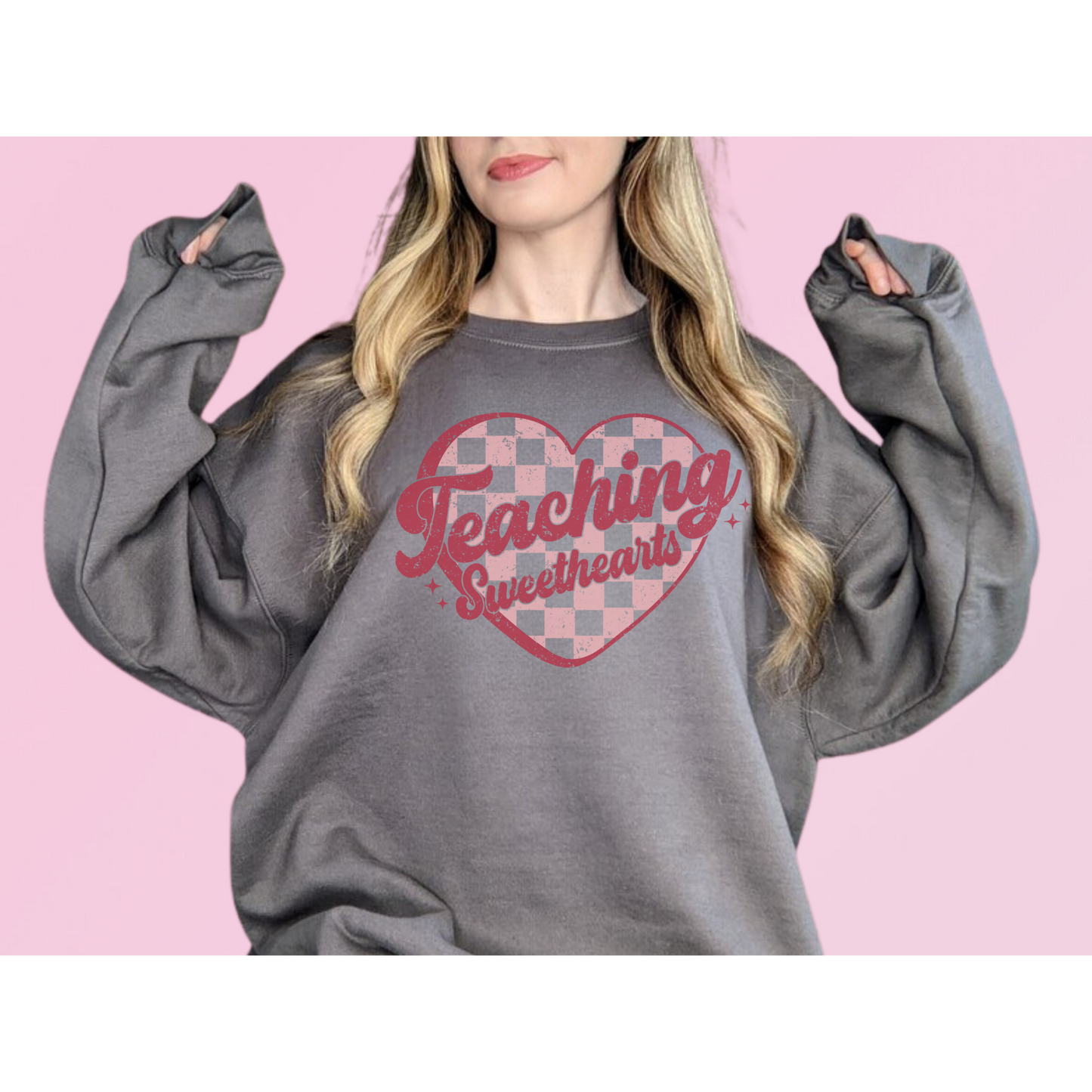 Teaching Sweethearts Checker Heart Top