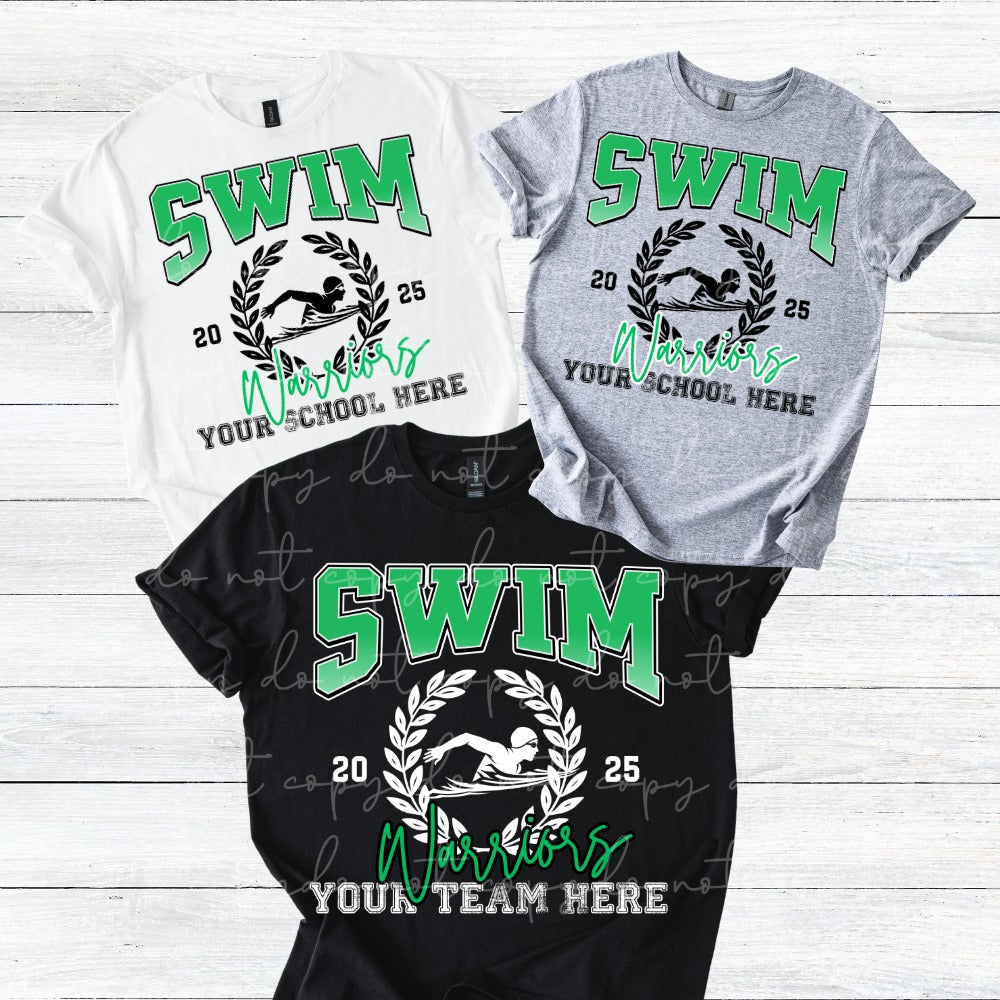 Custom Swim Team Wreath Top — design example 2