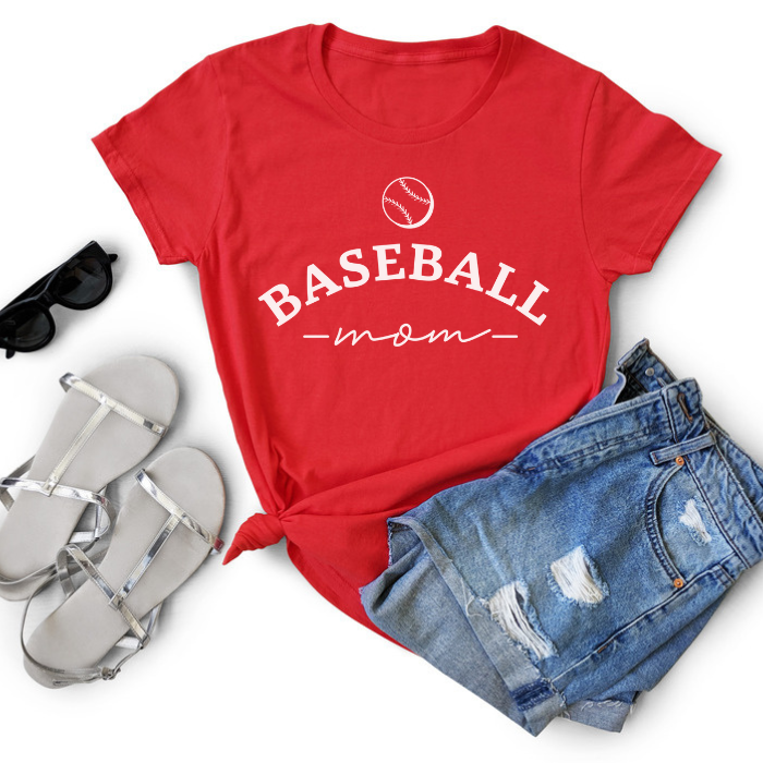 Baseball Mom on White Top