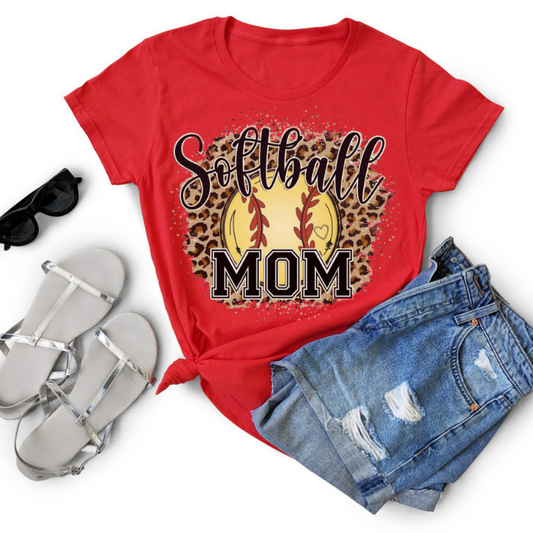 Leopard Softball Mom Top