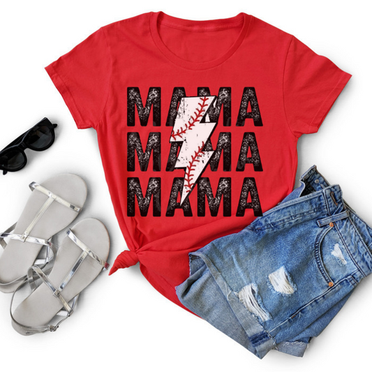 MAMA x3 Baseball Lightning Bolt Tops