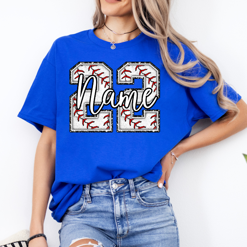 Custom Baseball Number & Name Top