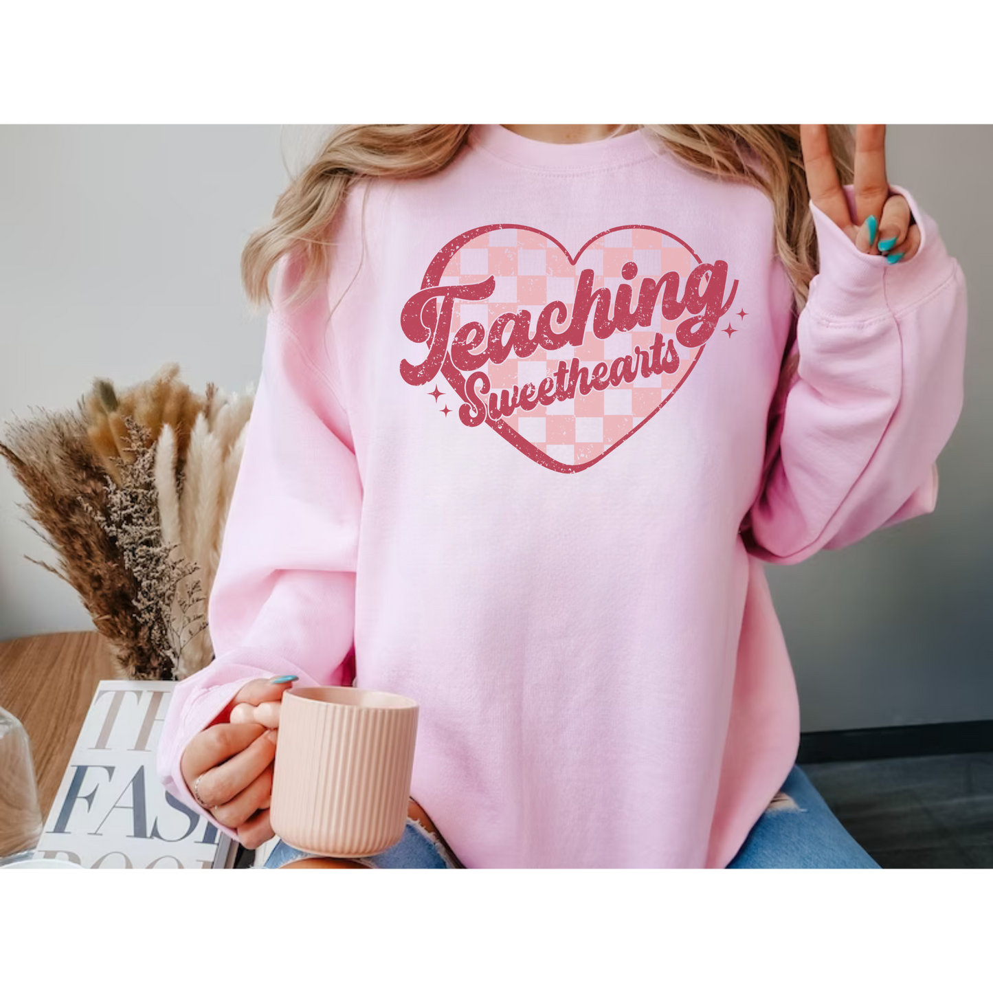 Teaching Sweethearts Checker Heart Top