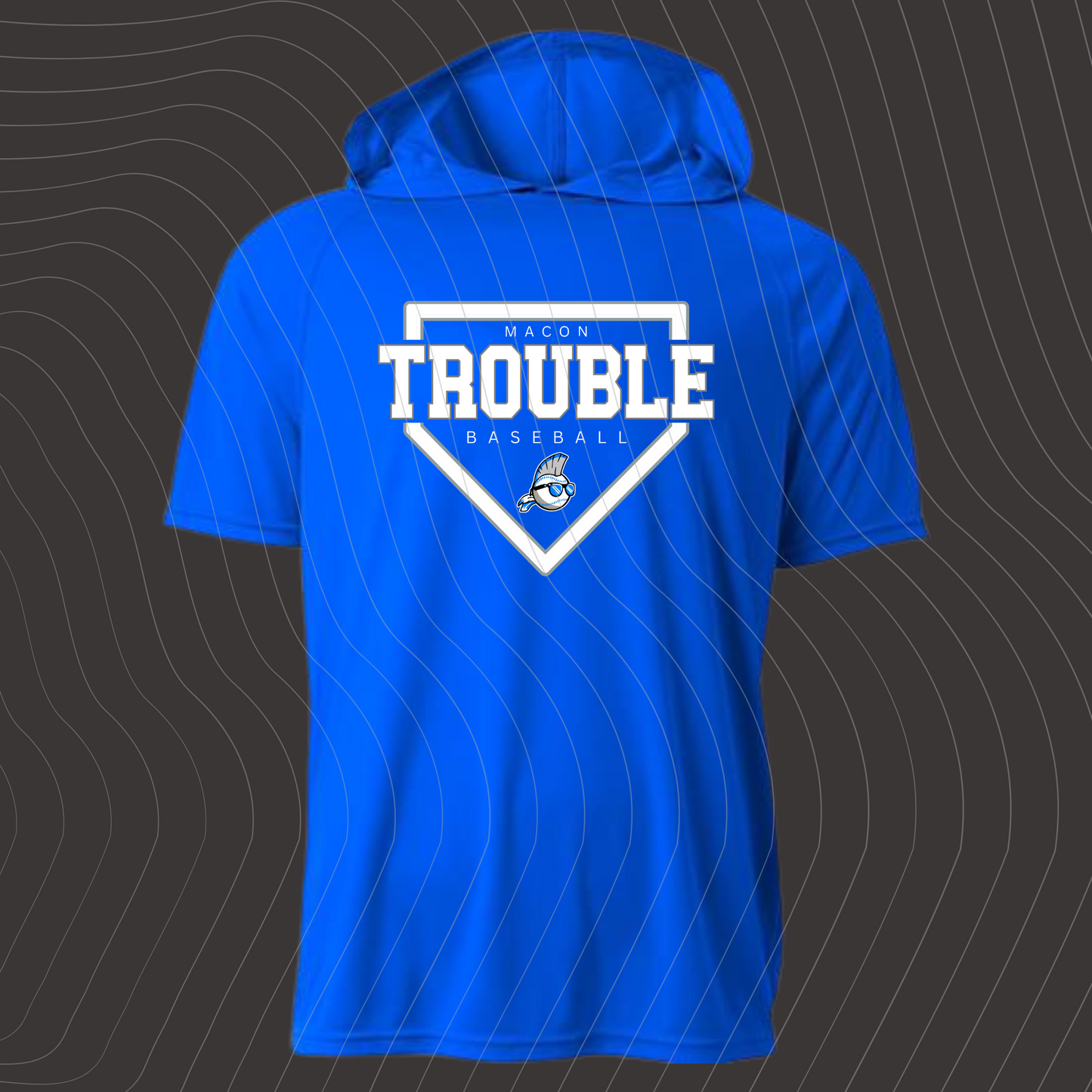 Macon Trouble- Design-C-BLUE- Short/Long Sleeve Dri-Fit w/ Hood