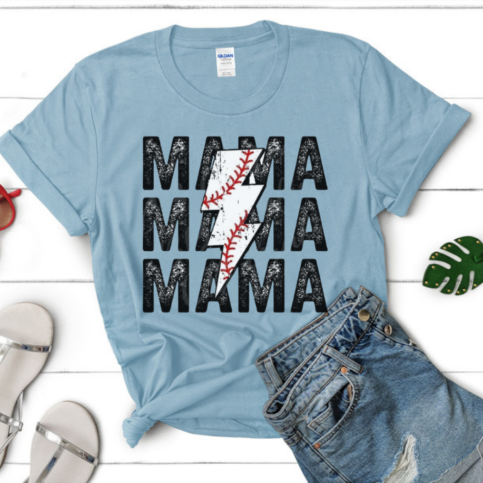 MAMA x3 Baseball Lightning Bolt Tops