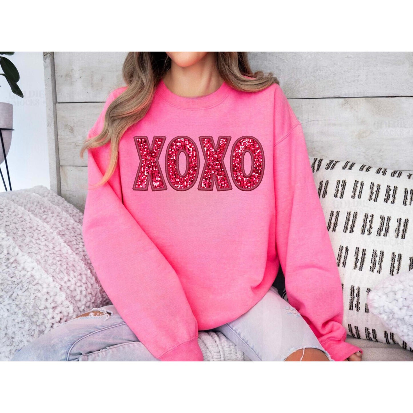 XOXO Faux Sequin Top