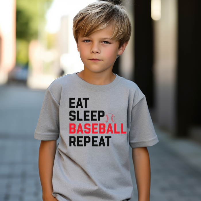 EAT SLEEP BASEBALL REPEAT Tee