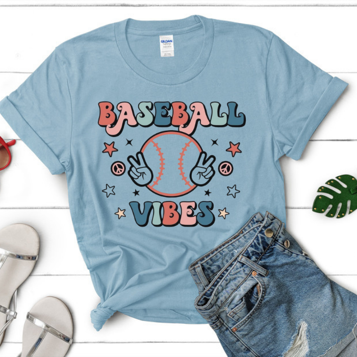 Baseball Vibes Peace Top