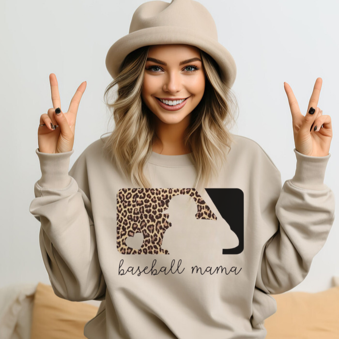 Leopard Baseball Mama MLB Top