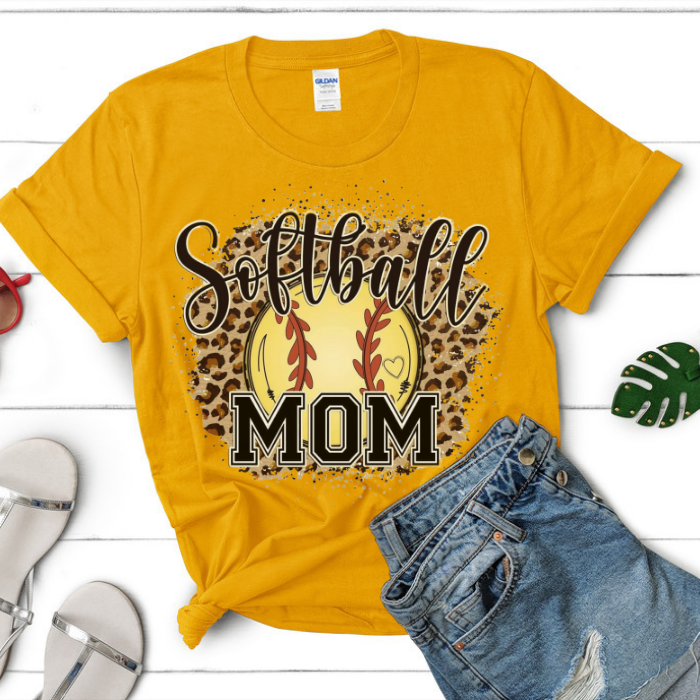 Leopard Softball Mom Top