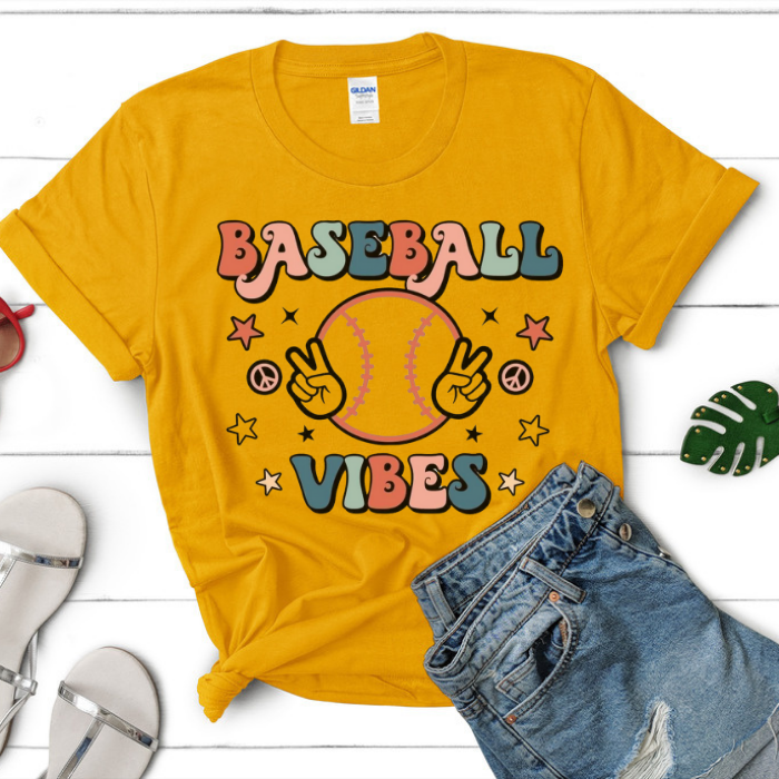 Baseball Vibes Peace Top