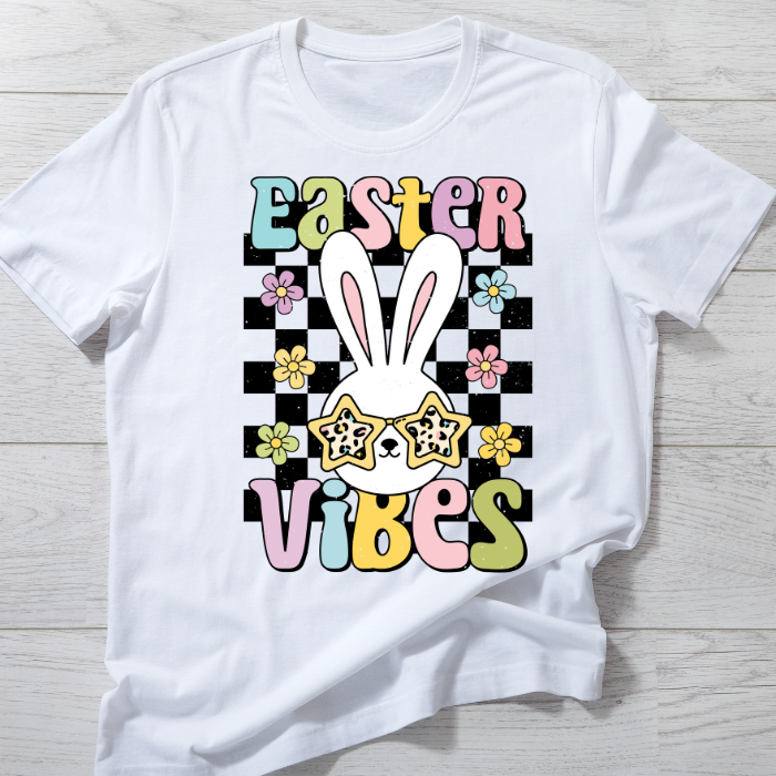 Easter Vibes Retro Checkered Top