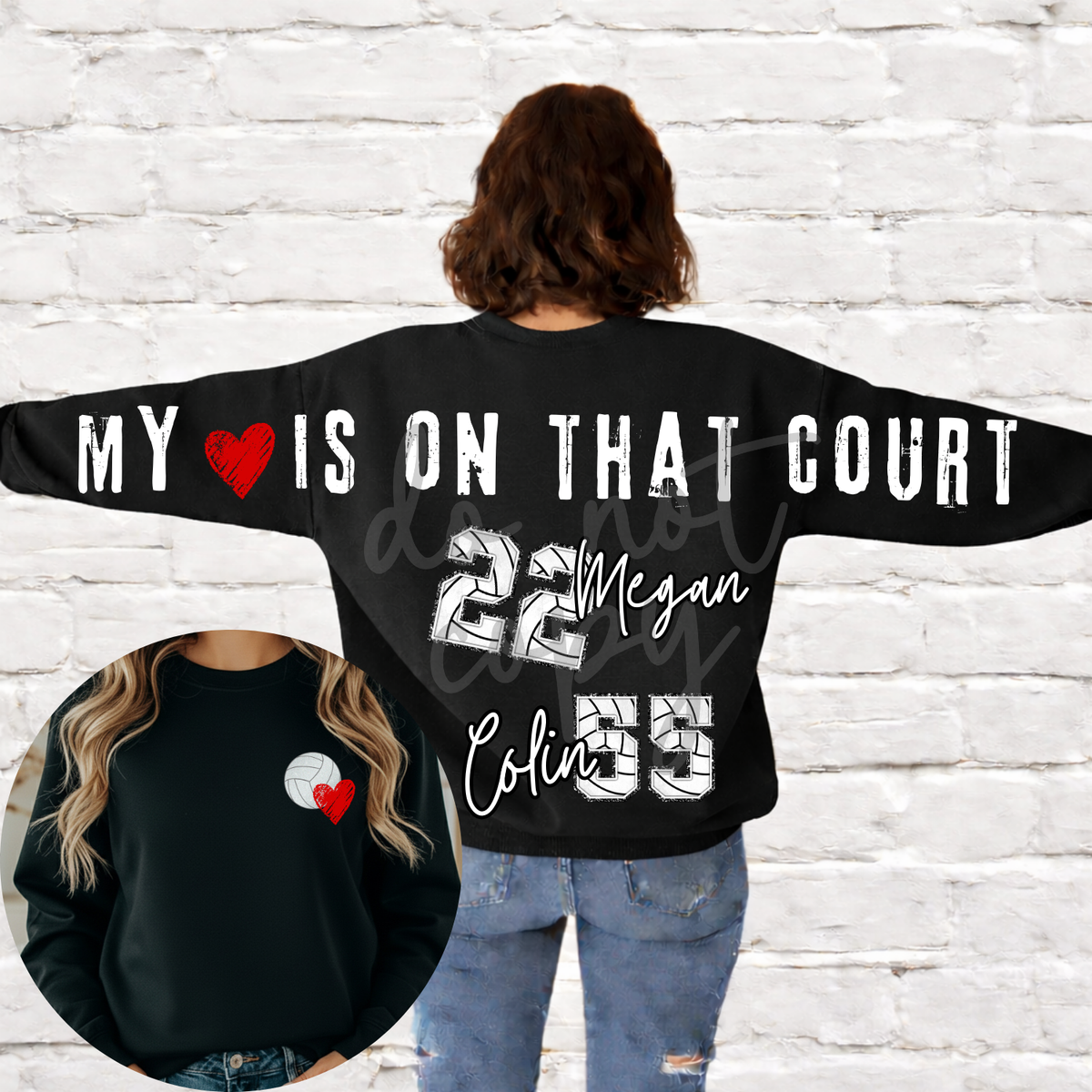Custom Volleyball My Heart Is On That Court Top — design example 1