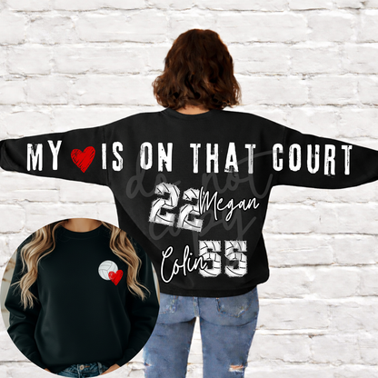 Custom Volleyball My Heart Is On That Court Top — design example 1