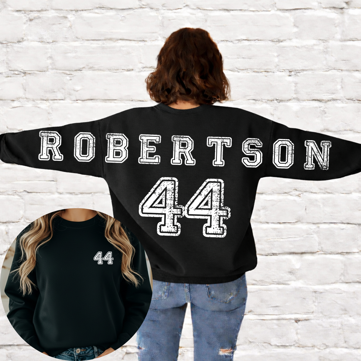 Custom Basic Grunge Name Number Top — design example 1