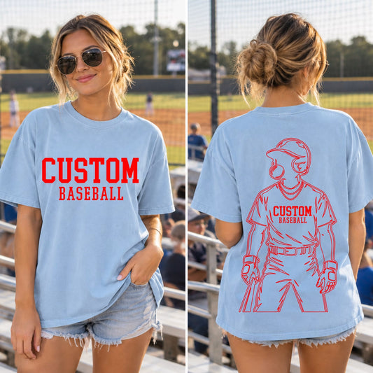 Custom Team Bubble Baseball front and back shirt mockup