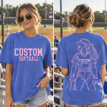Custom Team Bubble Softball front and back shirt mockup