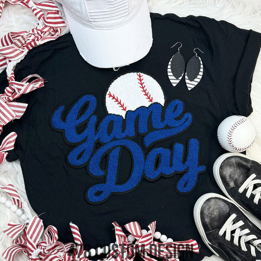 Game Day Baseball Chenille Patch Top-Royal