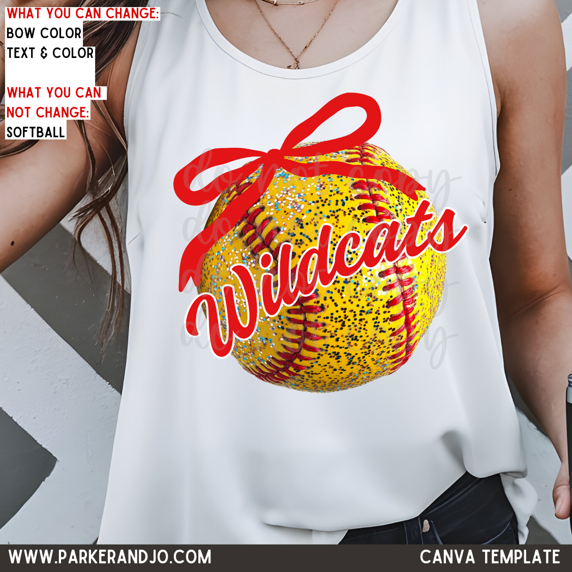 Custom Softballl And Bow Top — design example 1