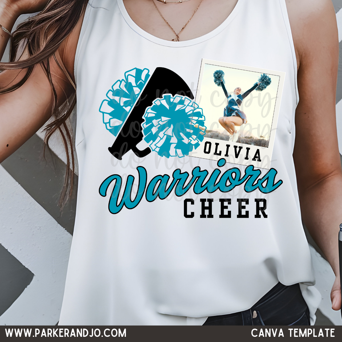 Custom Cheer Polaroid Top — design example 1