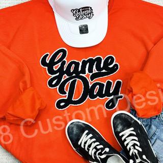 Game Day Chenille Patch Top (No Specific Sport)-BLACK