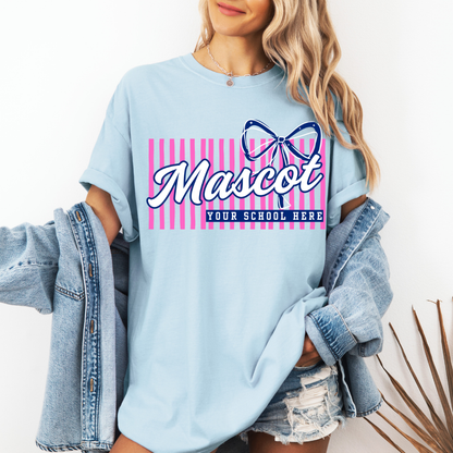 Custom Stripes Bow  Mascot School Top — design example 1