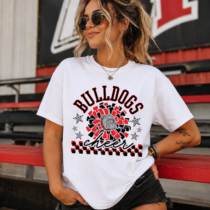 Custom Cheer Checkered Top — design example 1