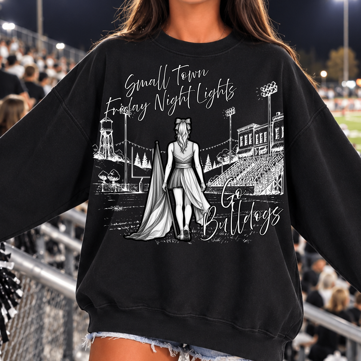 Custom Color Guard Small Town Friday Night Lights Top — design example 1