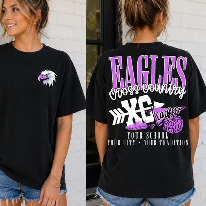 Custom Cross Country School Spirit Mascot Top — design example 1